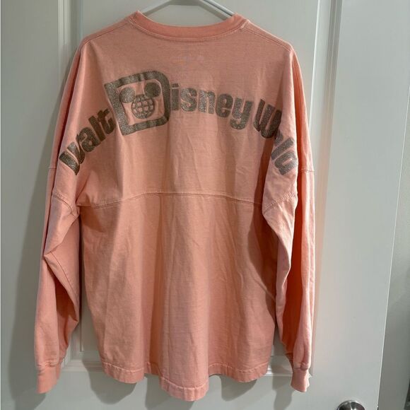 Disney Mickey Mouse Est. 1977 Spirit Jersey Peach Pink Pullover Sweatshirt-M - Picture 4 of 4